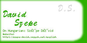 david szepe business card